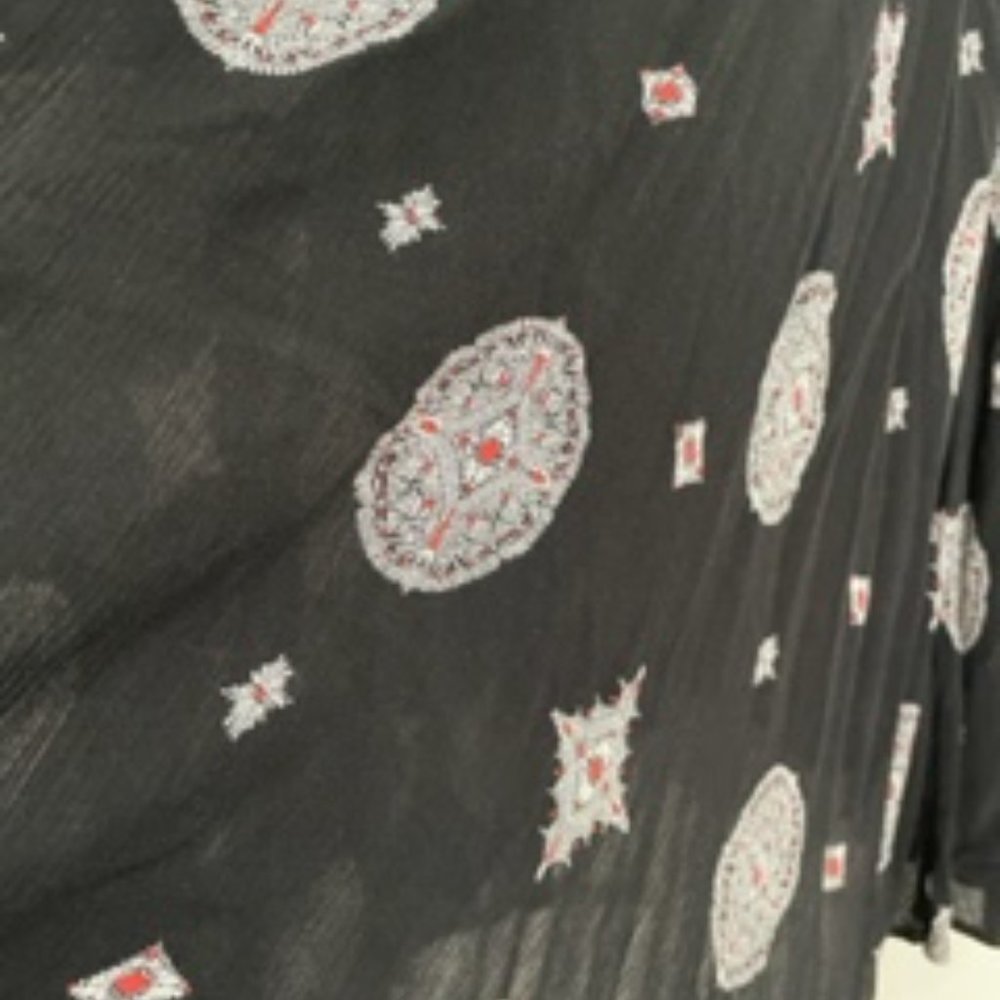 Free People Tunic Top Mini Dress Size XS Black With Medallion Design - Picture 5 of 7